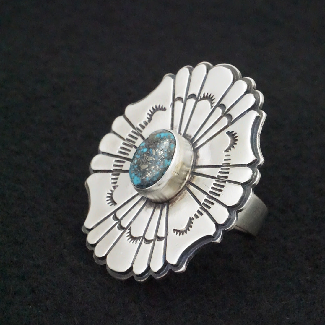 Marita Benally Turquoise & Sterling Silver Ring Size 8.5