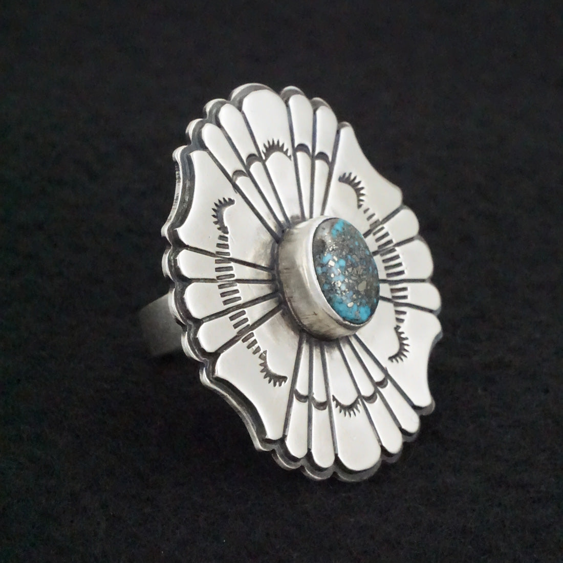 Marita Benally Turquoise & Sterling Silver Ring Size 8.5