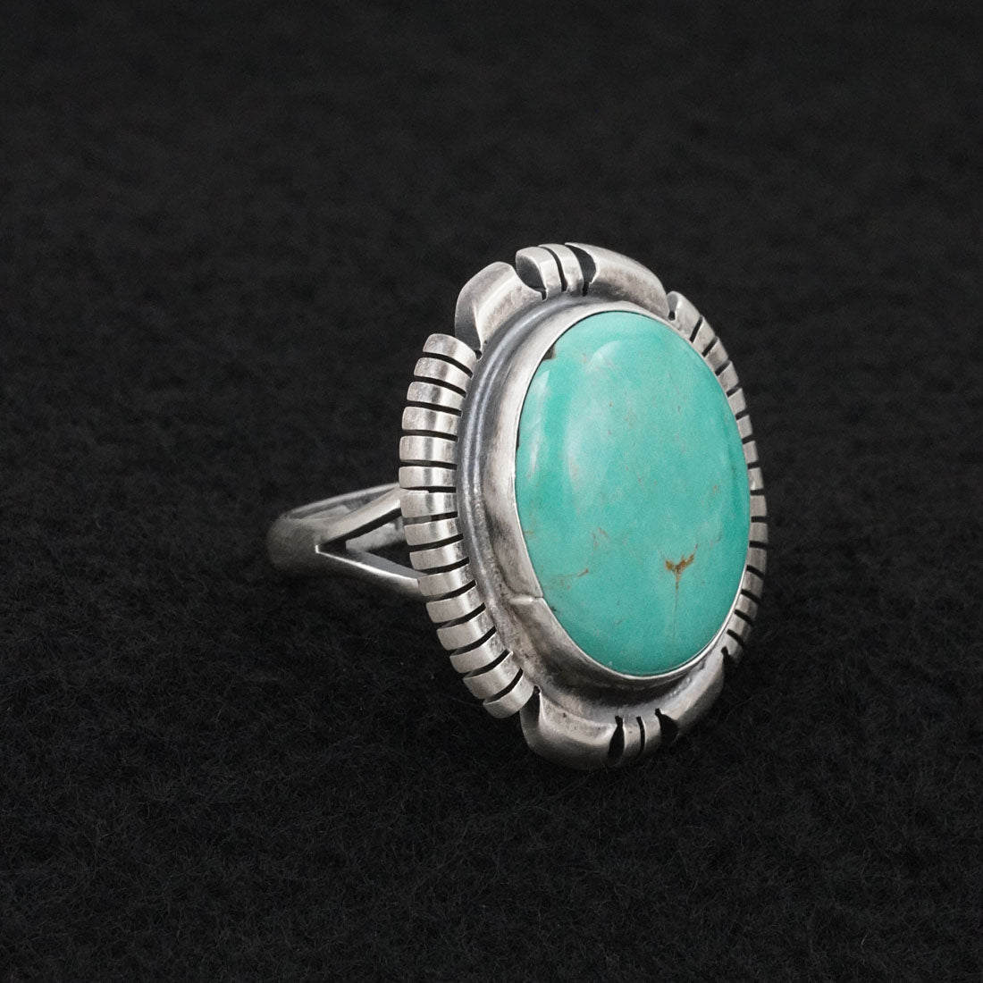 Thomas Francisco Turquoise & Sterling Silver Ring Sz. 8