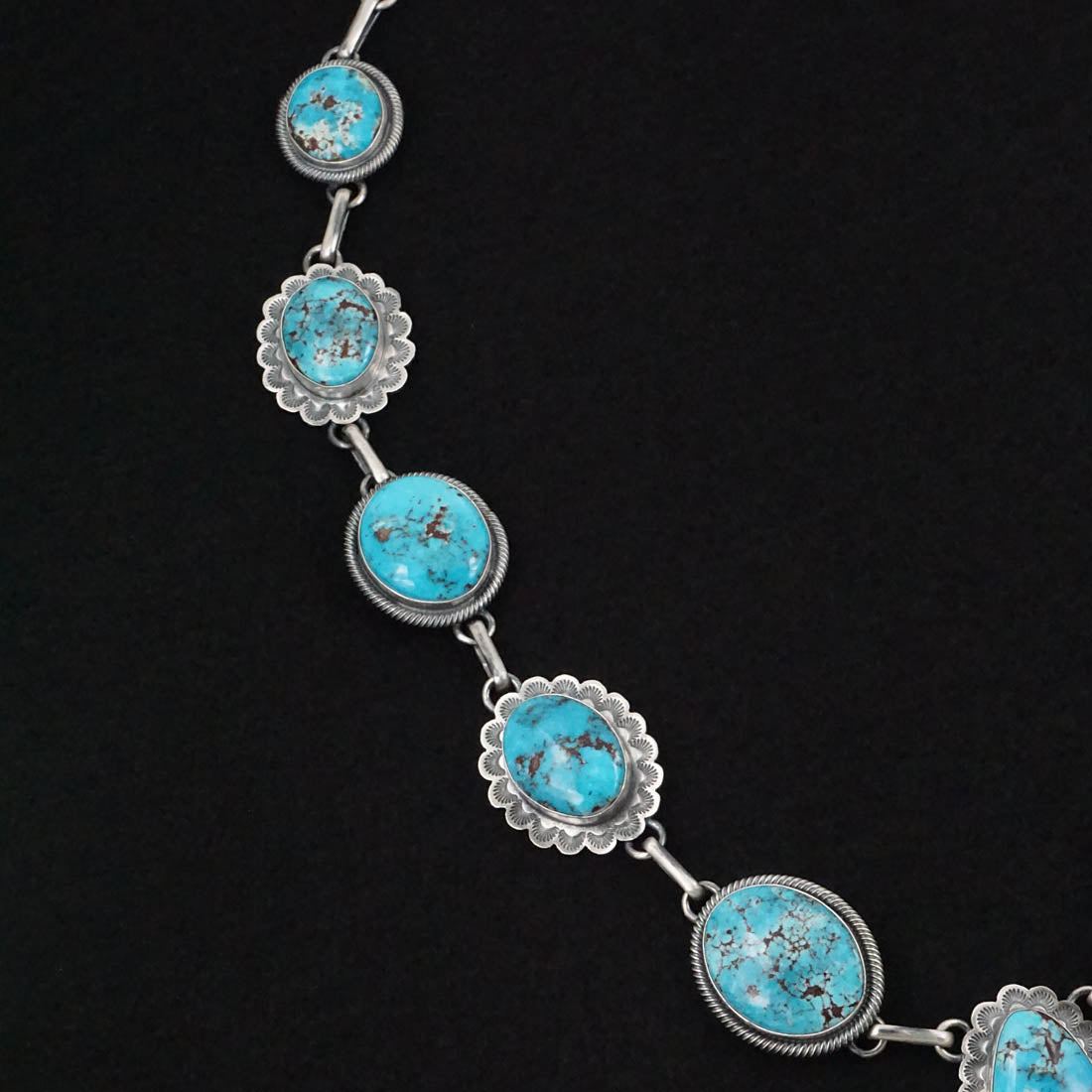 Mark Yazzie Turquoise & Sterling Silver Necklace Set