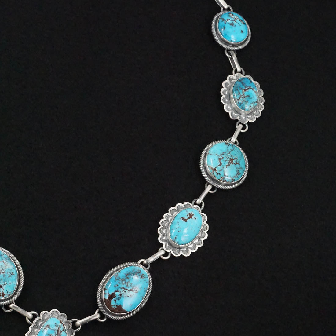 Mark Yazzie Turquoise & Sterling Silver Necklace Set