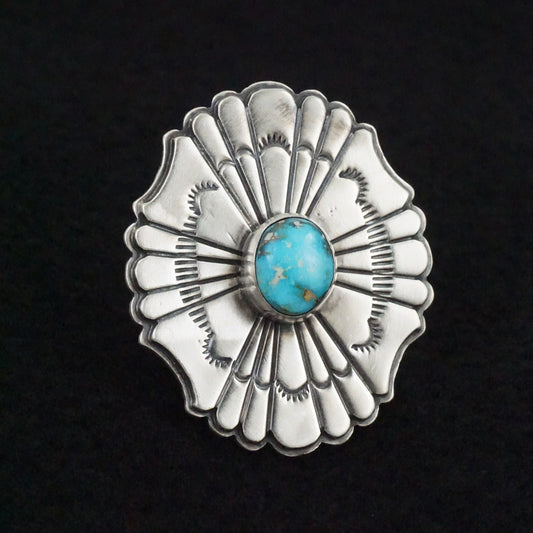 Marita Benally Turquoise & Sterling Silver Ring Size 8.5