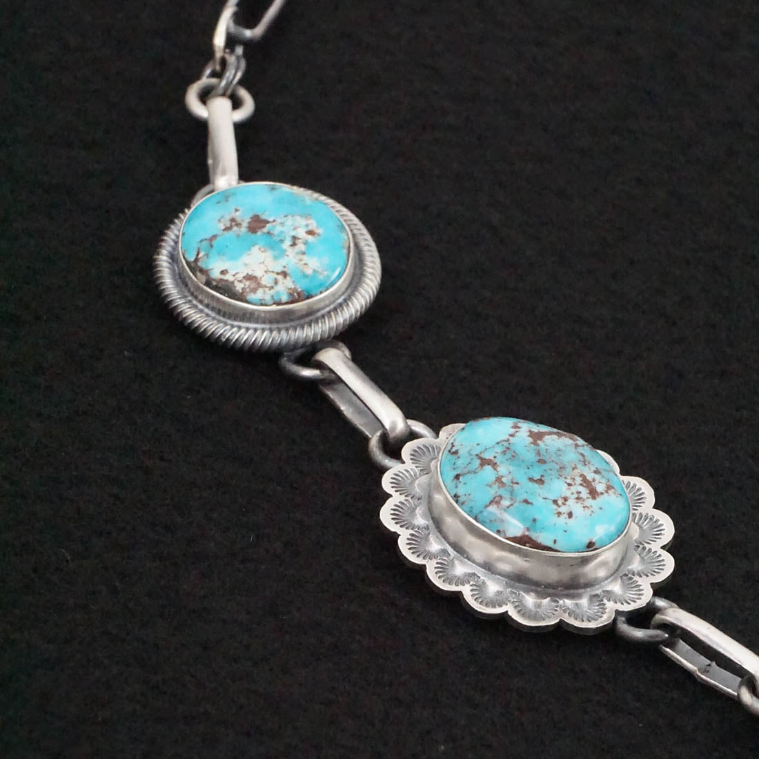 Mark Yazzie Turquoise & Sterling Silver Necklace Set
