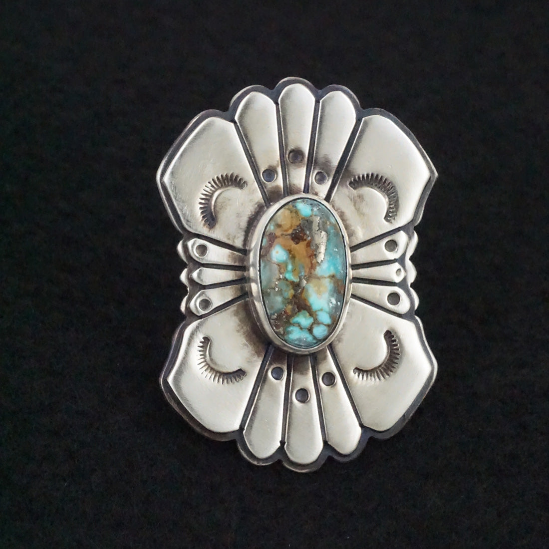 Marita Benally Turquoise & Sterling Silver Ring Size 8