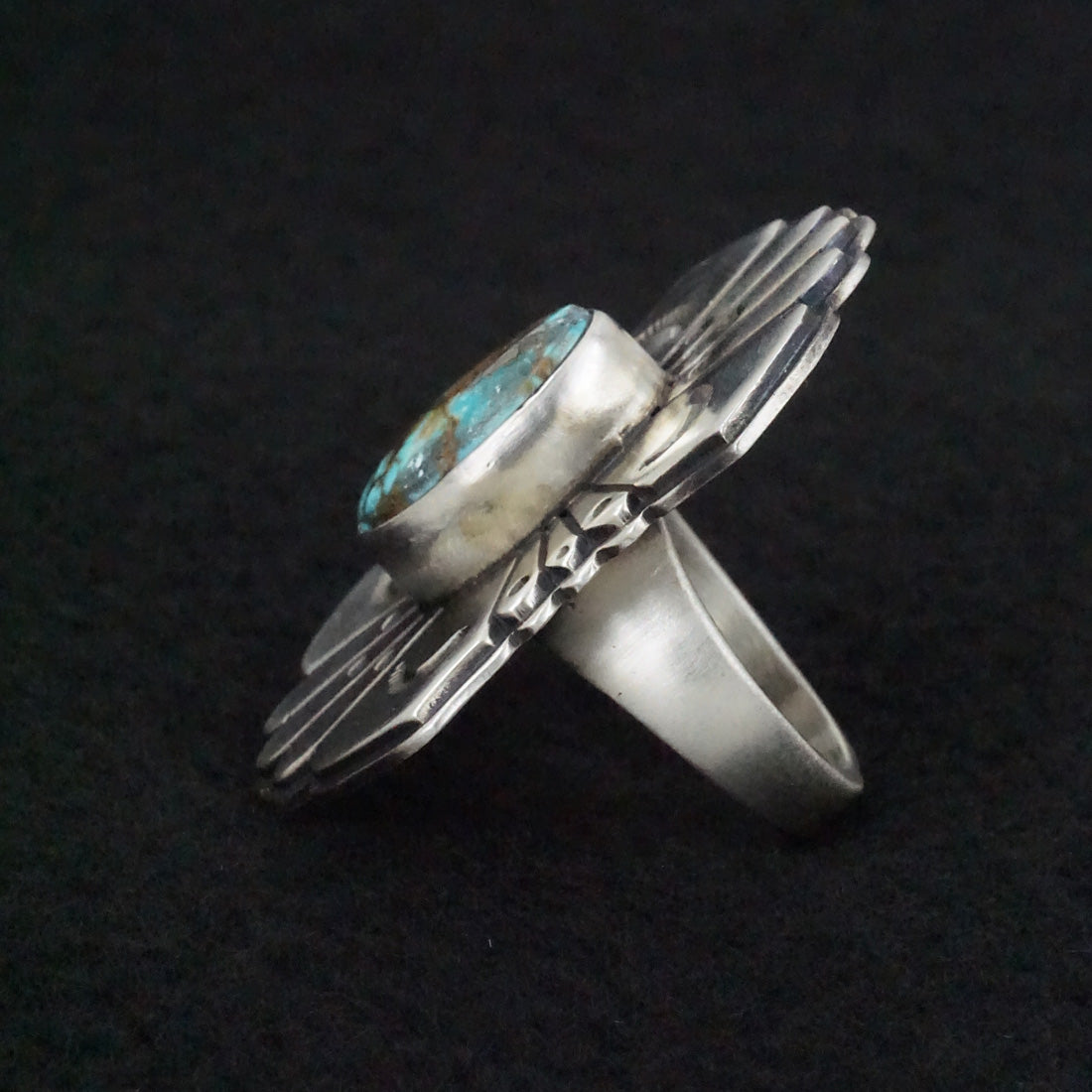 Marita Benally Turquoise & Sterling Silver Ring Size 8