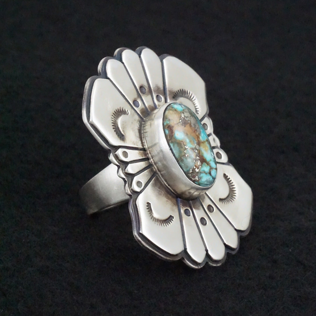 Marita Benally Turquoise & Sterling Silver Ring Size 8