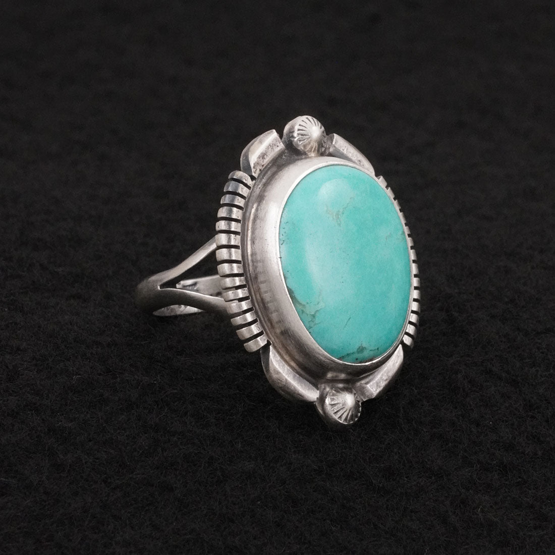 Thomas Francisco Turquoise & Sterling Silver Ring Sz. 7.5