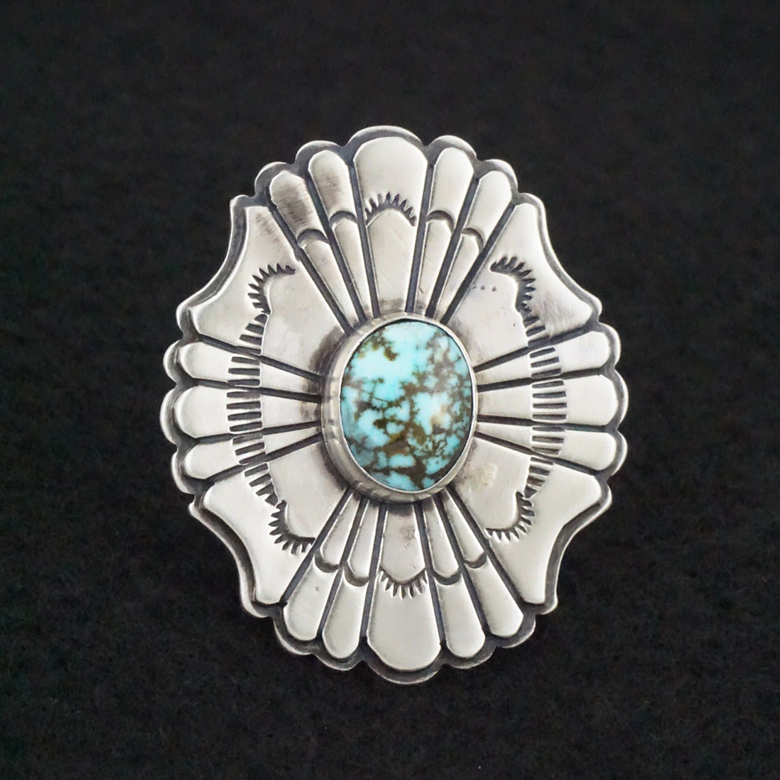 Marita Benally Turquoise & Sterling Silver Ring Size 8