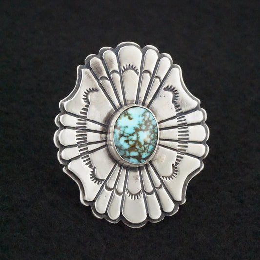 Marita Benally Turquoise & Sterling Silver Ring Size 8