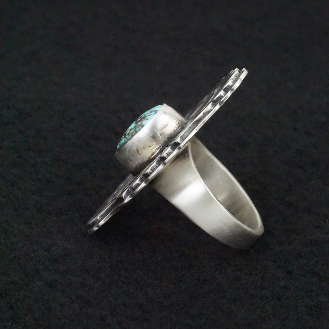 Marita Benally Turquoise & Sterling Silver Ring Size 8