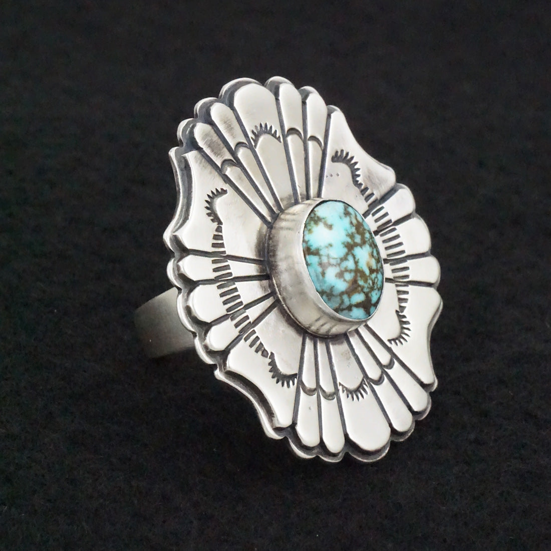 Marita Benally Turquoise & Sterling Silver Ring Size 8