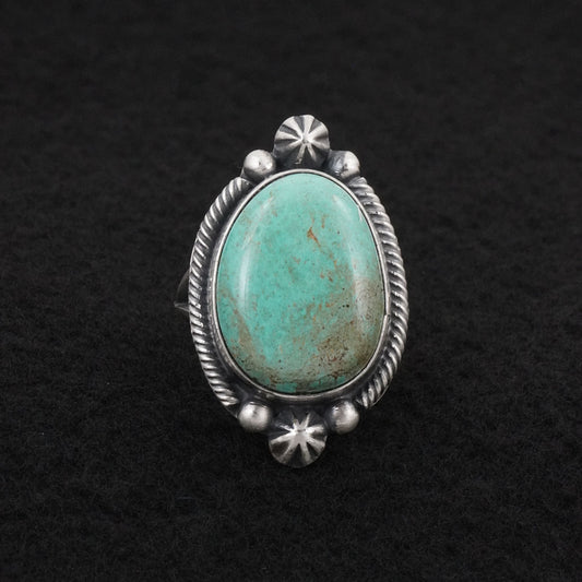Bobby Johnson Turquoise & Sterling Silver Ring Sz. 10