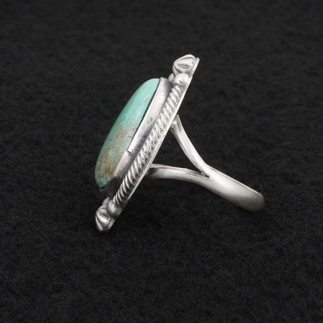Bobby Johnson Turquoise & Sterling Silver Ring Sz. 10