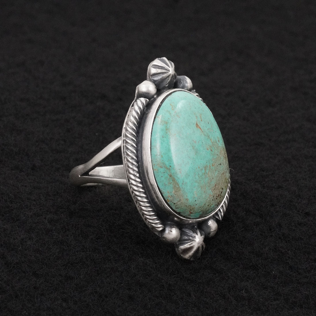 Bobby Johnson Turquoise & Sterling Silver Ring Sz. 10