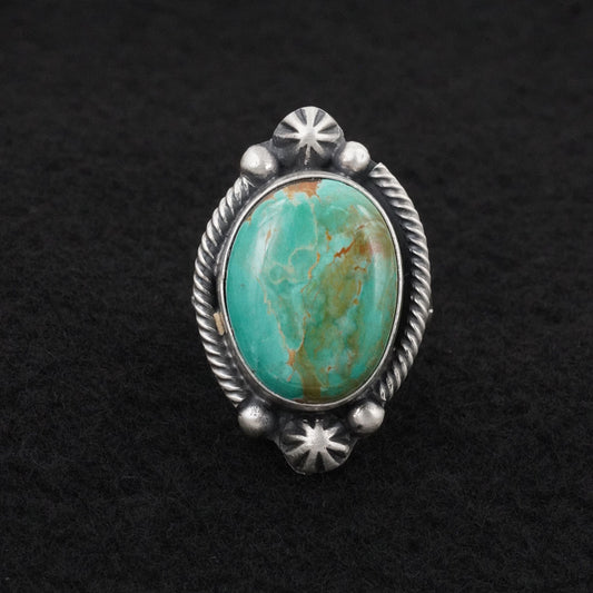 Bobby Johnson Turquoise & Sterling Silver Ring Sz. 8.5