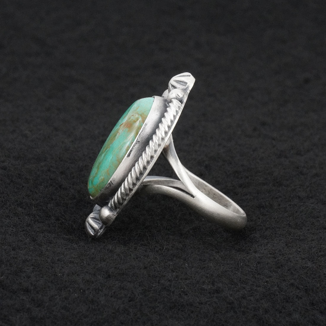 Bobby Johnson Turquoise & Sterling Silver Ring Sz. 8.5