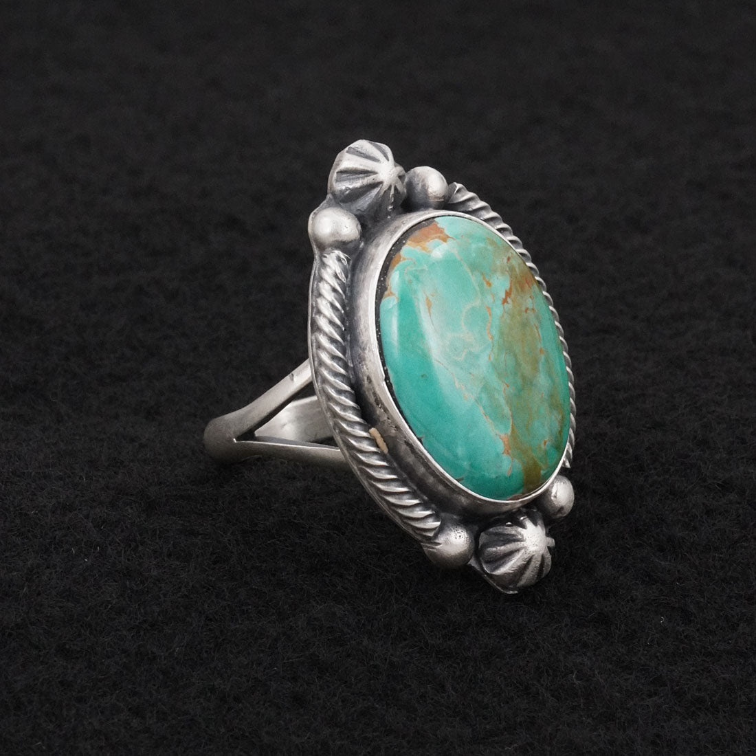 Bobby Johnson Turquoise & Sterling Silver Ring Sz. 8.5