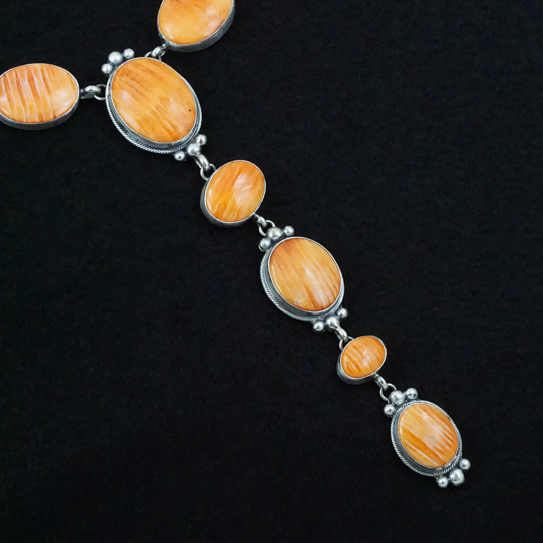 Kathleen Livingston Spiny Oyster & Sterling Silver Necklace Set