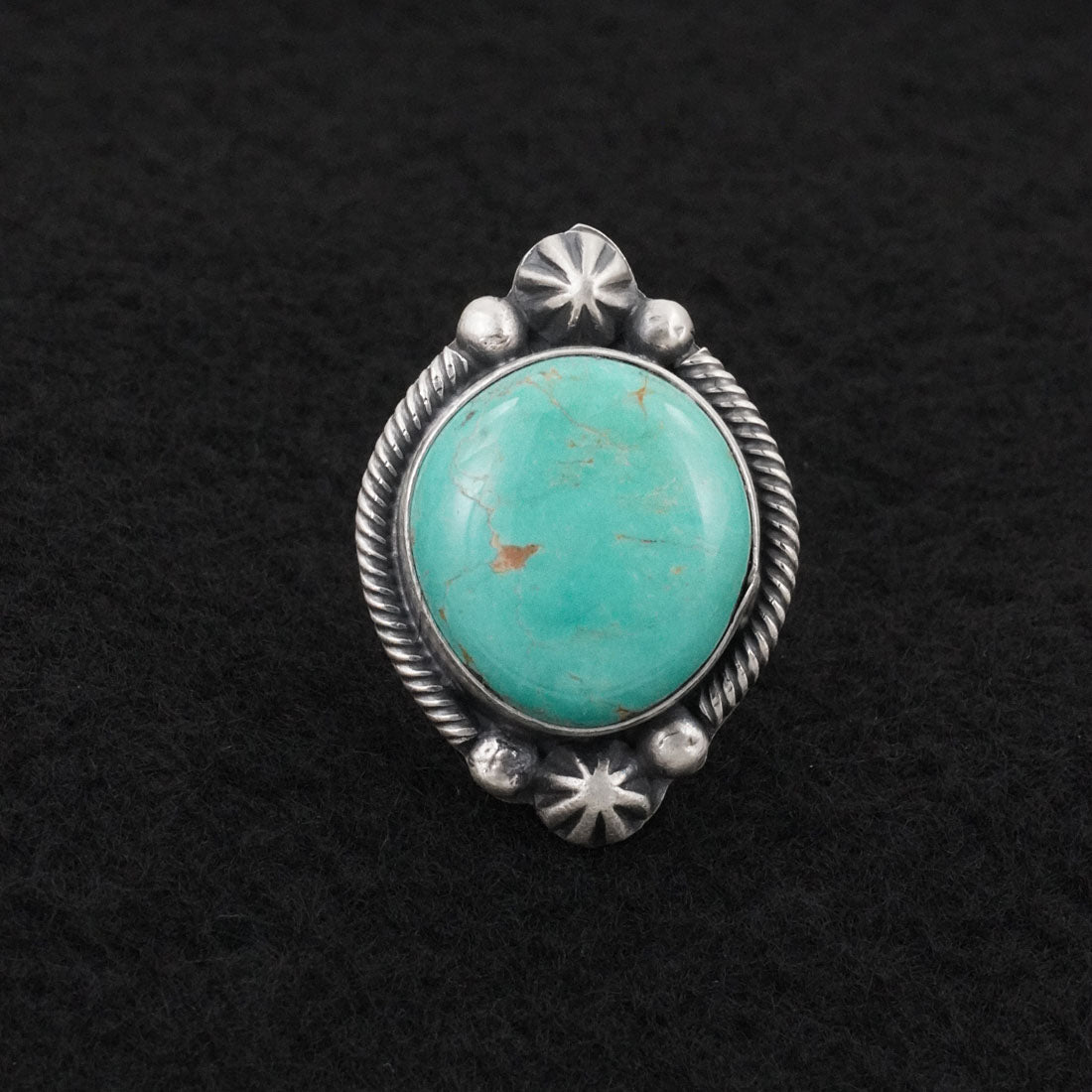 Bobby Johnson Turquoise & Sterling Silver Ring Sz. 7.5