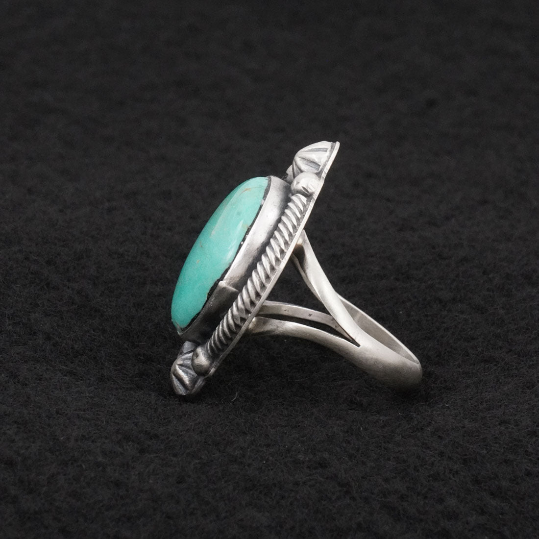Bobby Johnson Turquoise & Sterling Silver Ring Sz. 7.5