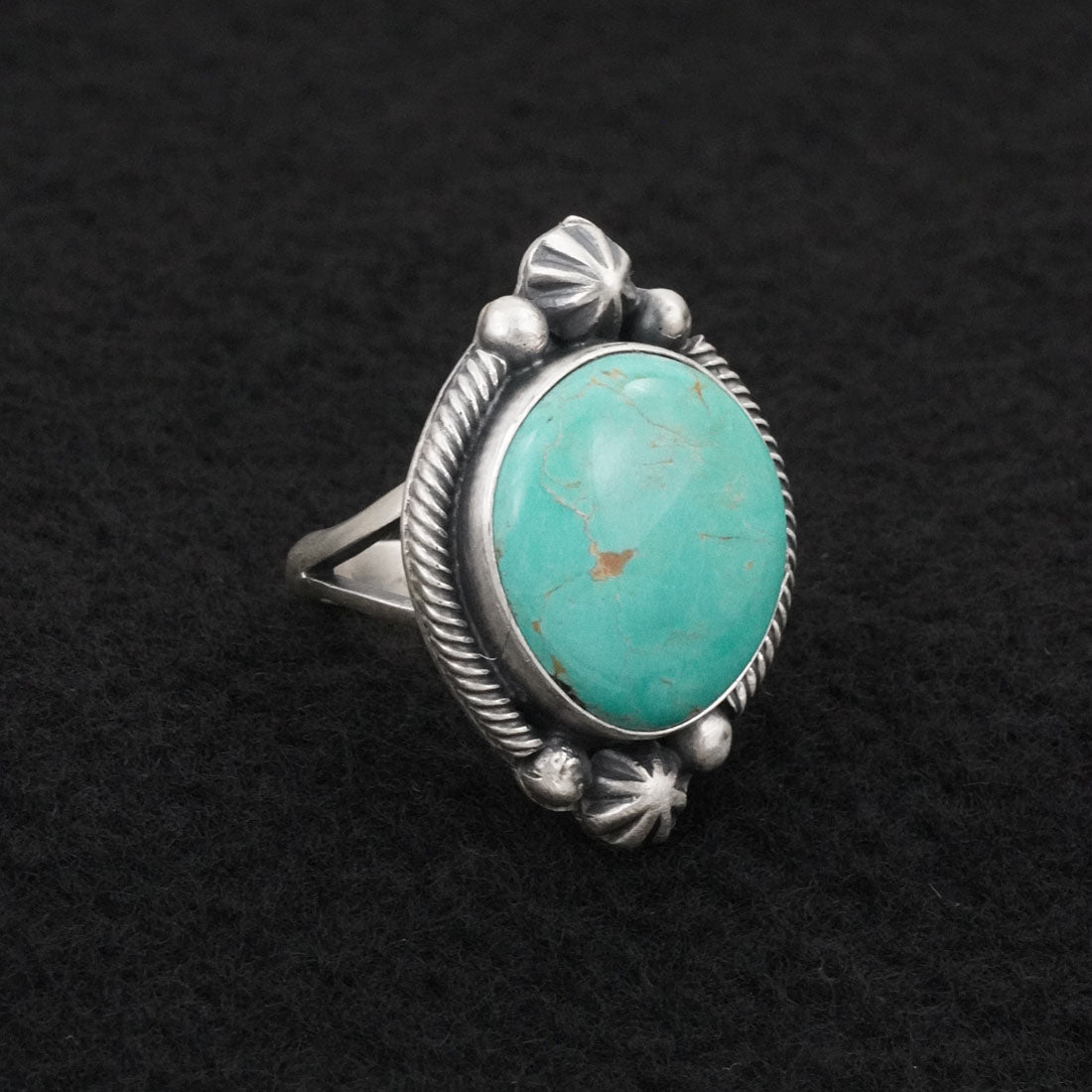Bobby Johnson Turquoise & Sterling Silver Ring Sz. 7.5