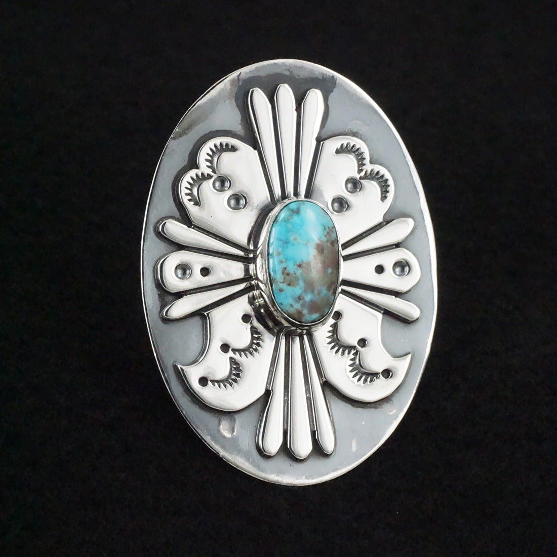 Marita Benally Turquoise & Sterling Silver Ring Size 8