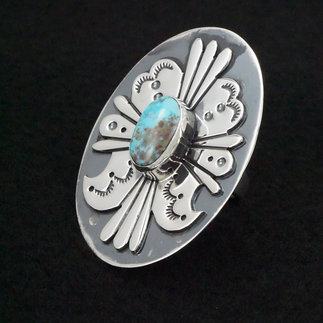 Marita Benally Turquoise & Sterling Silver Ring Size 8