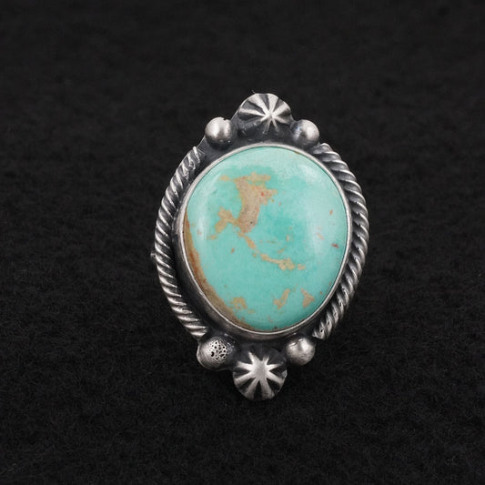 Bobby Johnson Turquoise & Sterling Silver Ring Sz. 8