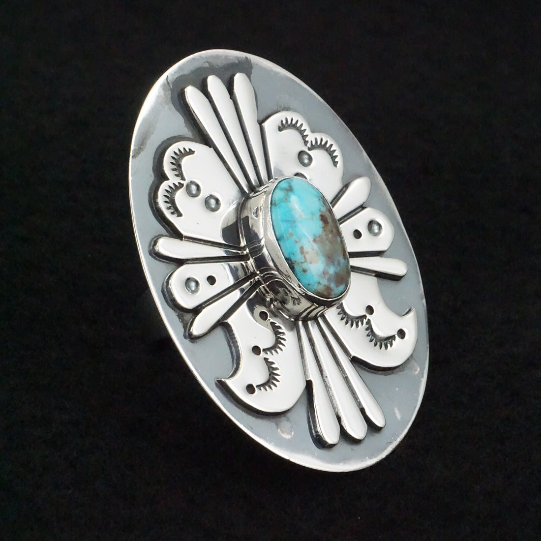 Marita Benally Turquoise & Sterling Silver Ring Size 8