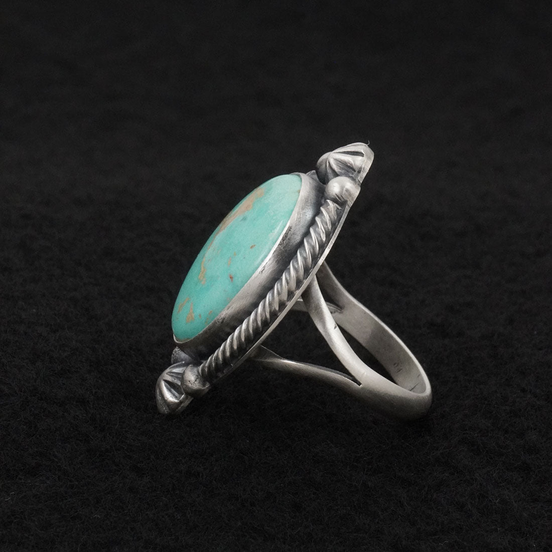 Bobby Johnson Turquoise & Sterling Silver Ring Sz. 8