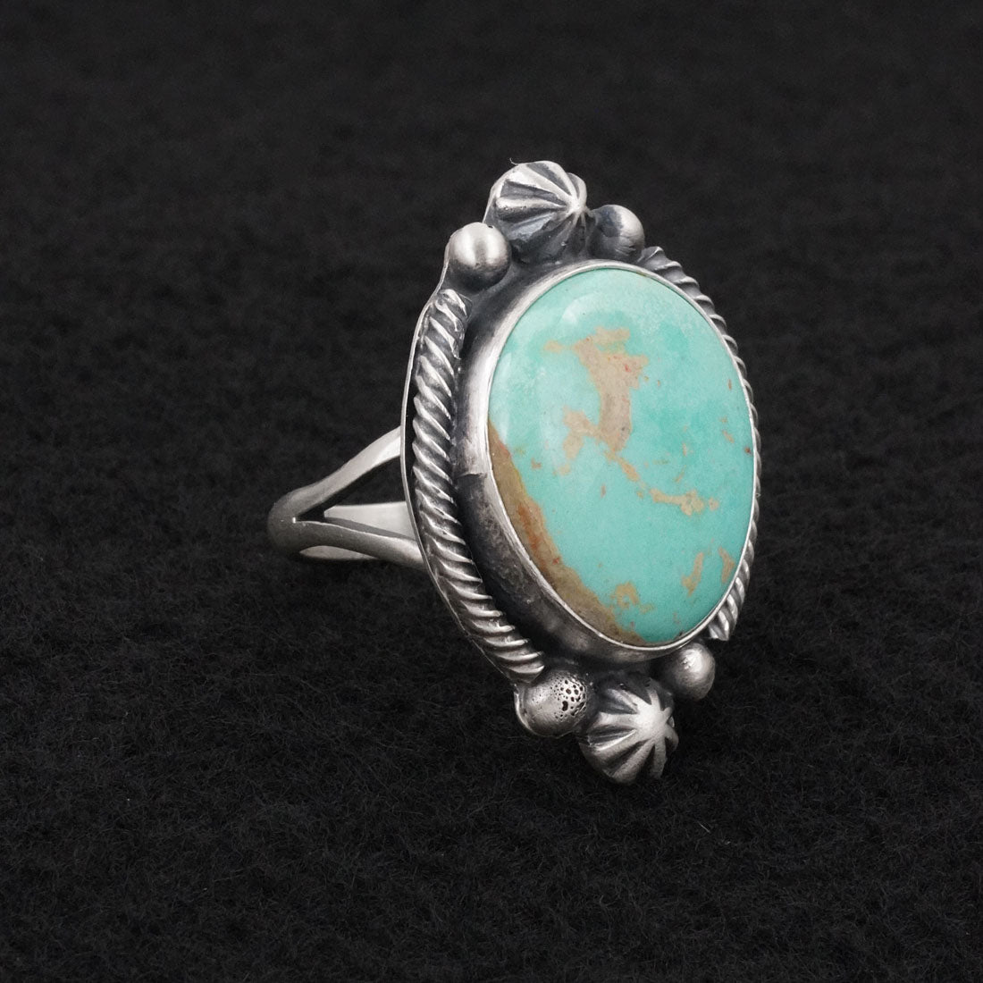 Bobby Johnson Turquoise & Sterling Silver Ring Sz. 8