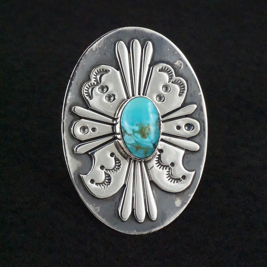 Marita Benally Turquoise & Sterling Silver Ring Size 9