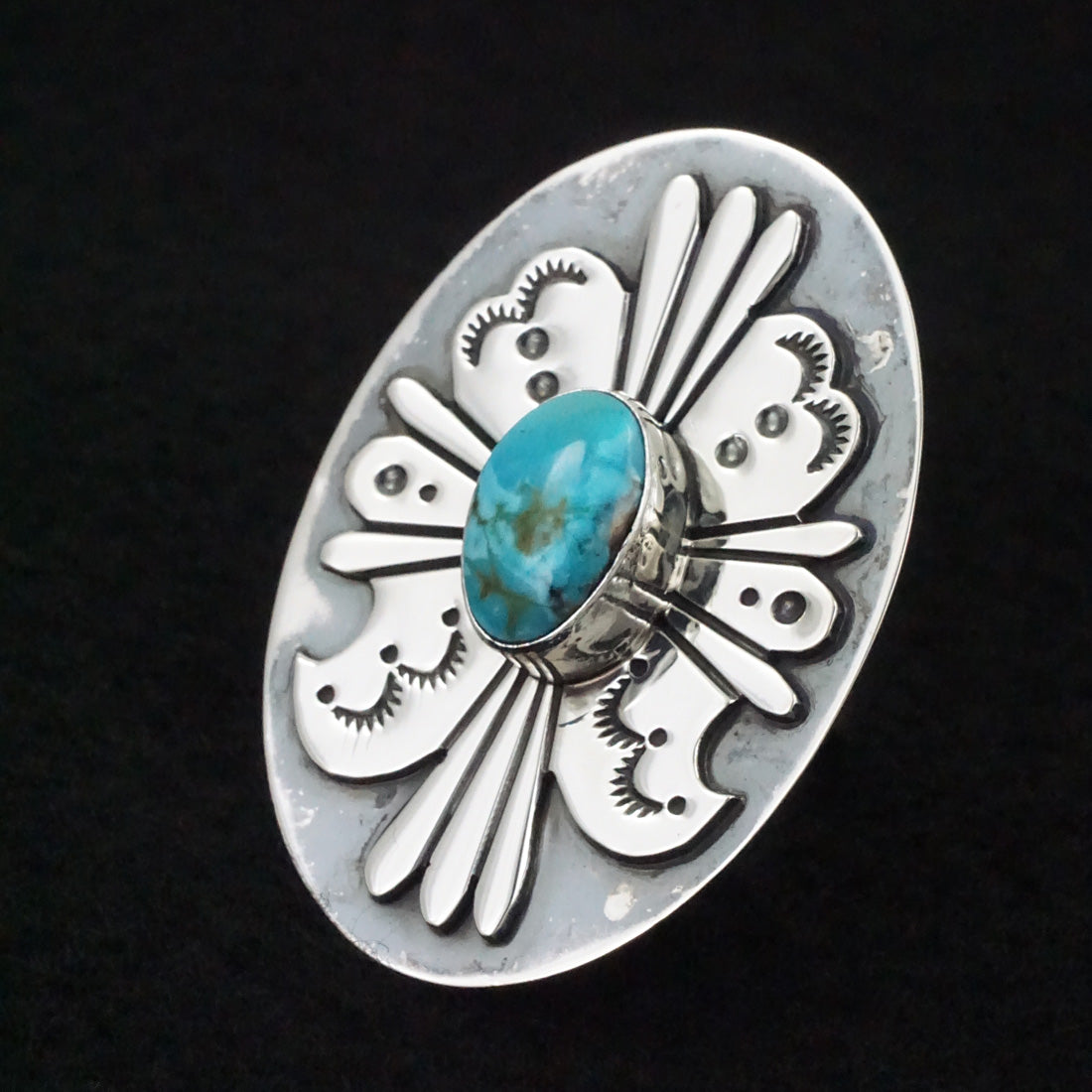 Marita Benally Turquoise & Sterling Silver Ring Size 9