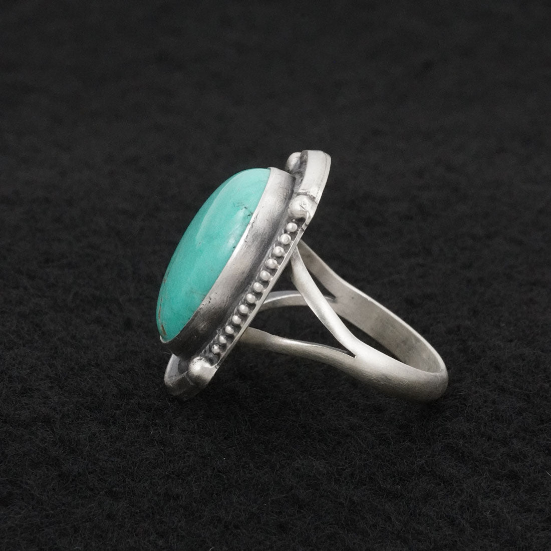Bobby Johnson Turquoise & Sterling Silver Ring Sz. 9