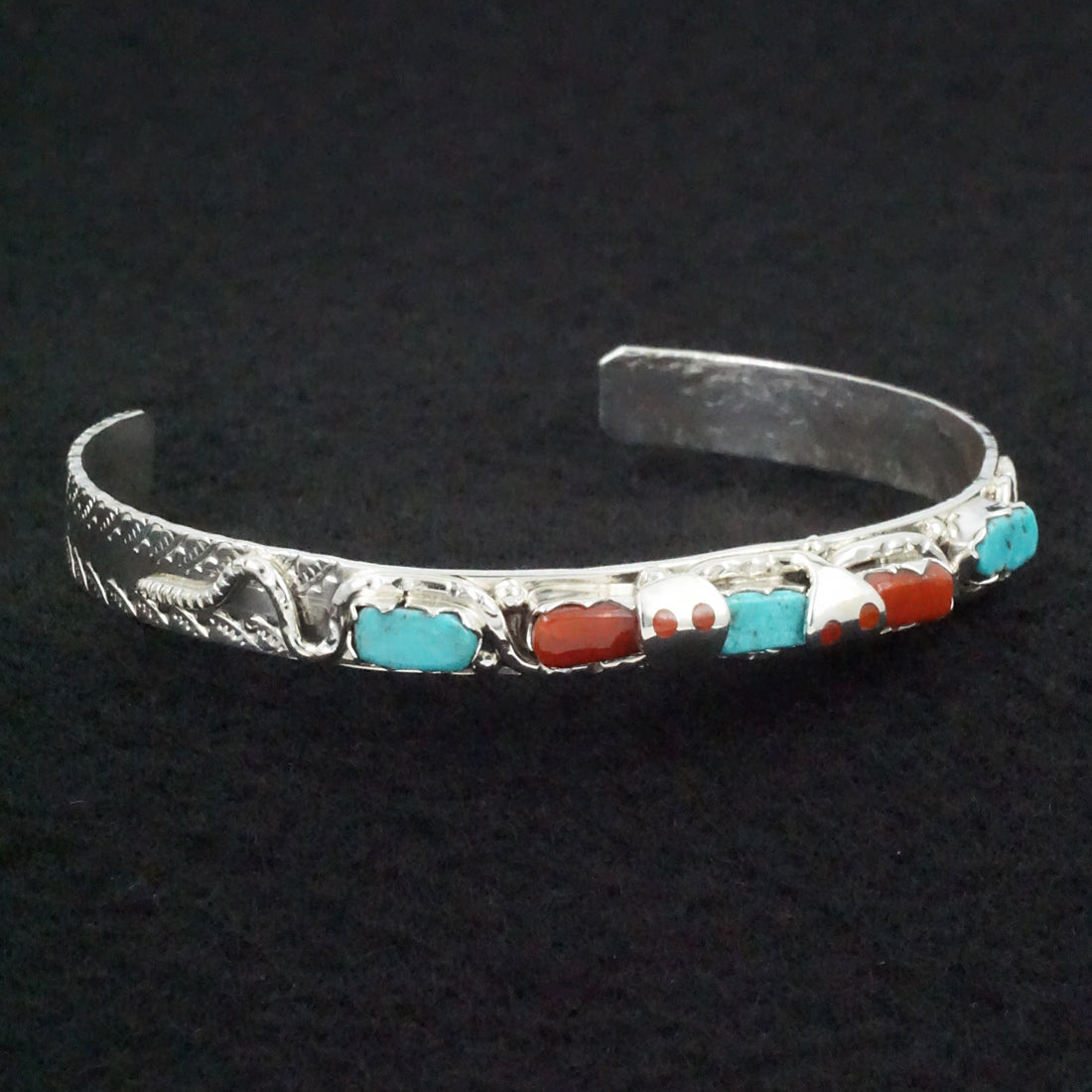 Joy Calavaza Coral, Turquoise & Sterling Silver Bracelet