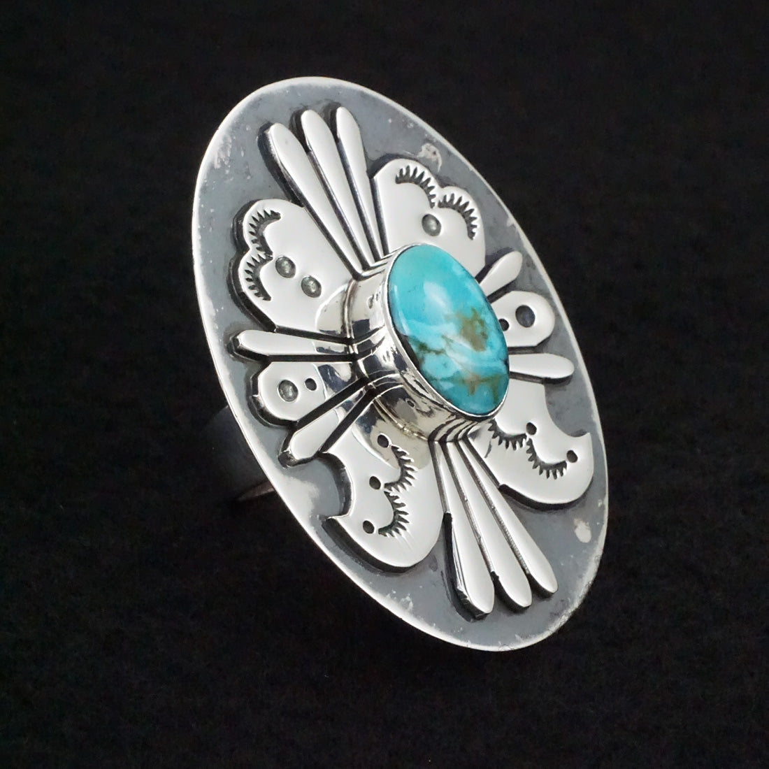 Marita Benally Turquoise & Sterling Silver Ring Size 9