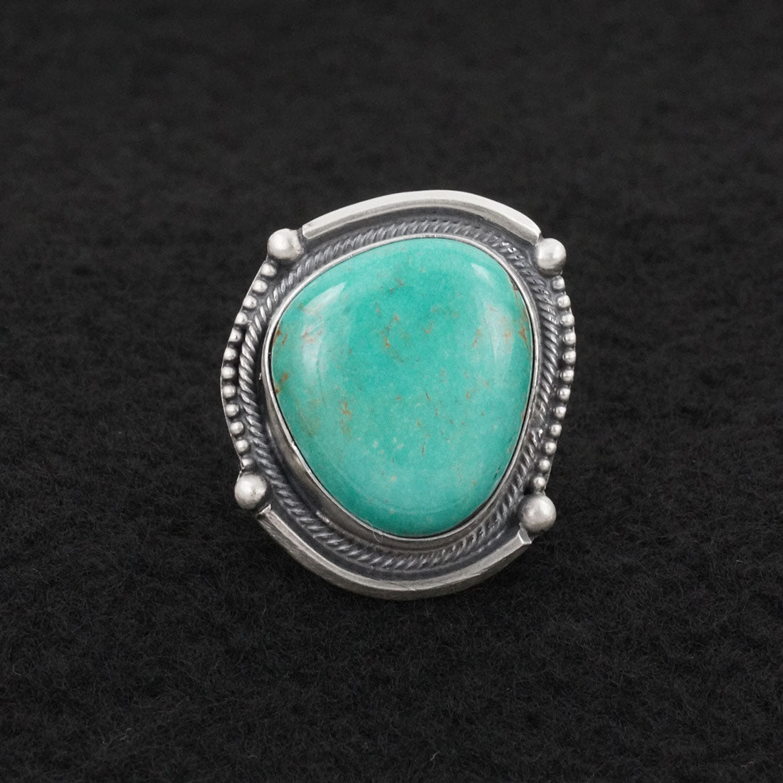 Bobby Johnson Turquoise & Sterling Silver Ring Sz. 7.5