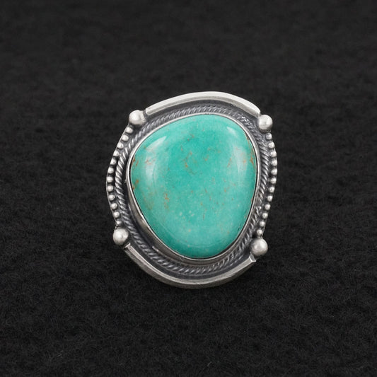 Bobby Johnson Turquoise & Sterling Silver Ring Sz. 7.5