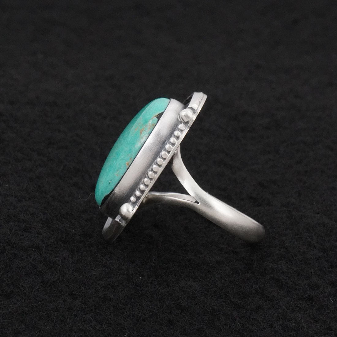Bobby Johnson Turquoise & Sterling Silver Ring Sz. 7.5
