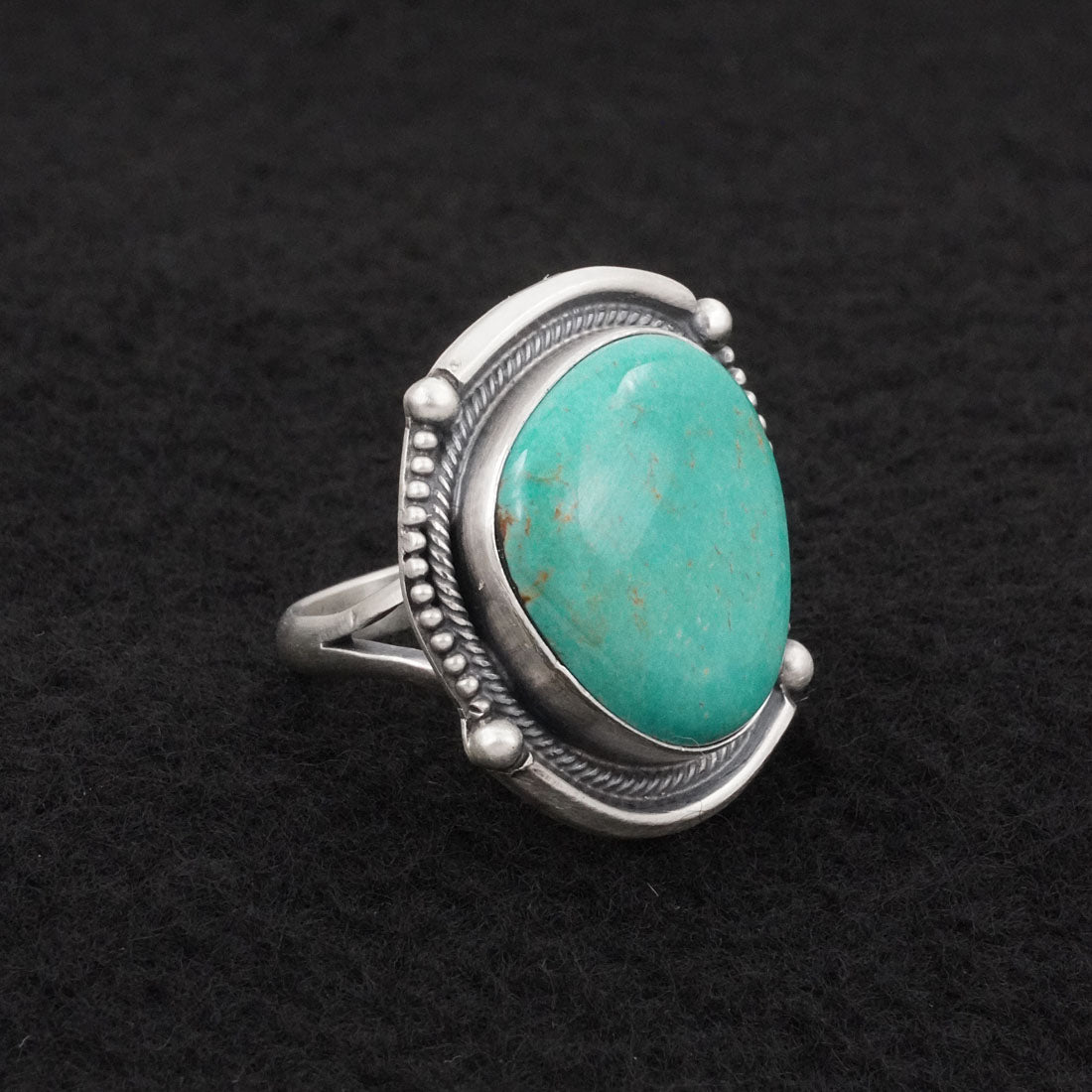 Bobby Johnson Turquoise & Sterling Silver Ring Sz. 7.5
