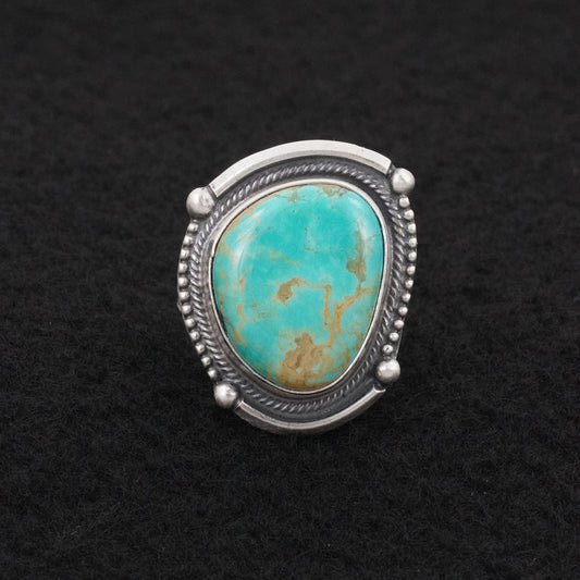 Bobby Johnson Turquoise & Sterling Silver Ring Sz. 8