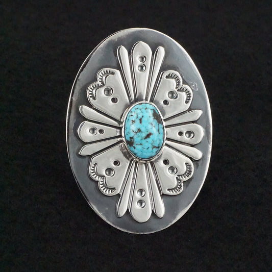 Marita Benally Turquoise & Sterling Silver Ring Size 8