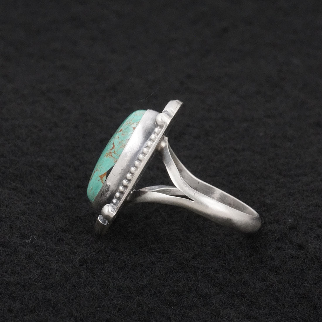 Bobby Johnson Turquoise & Sterling Silver Ring Sz. 10