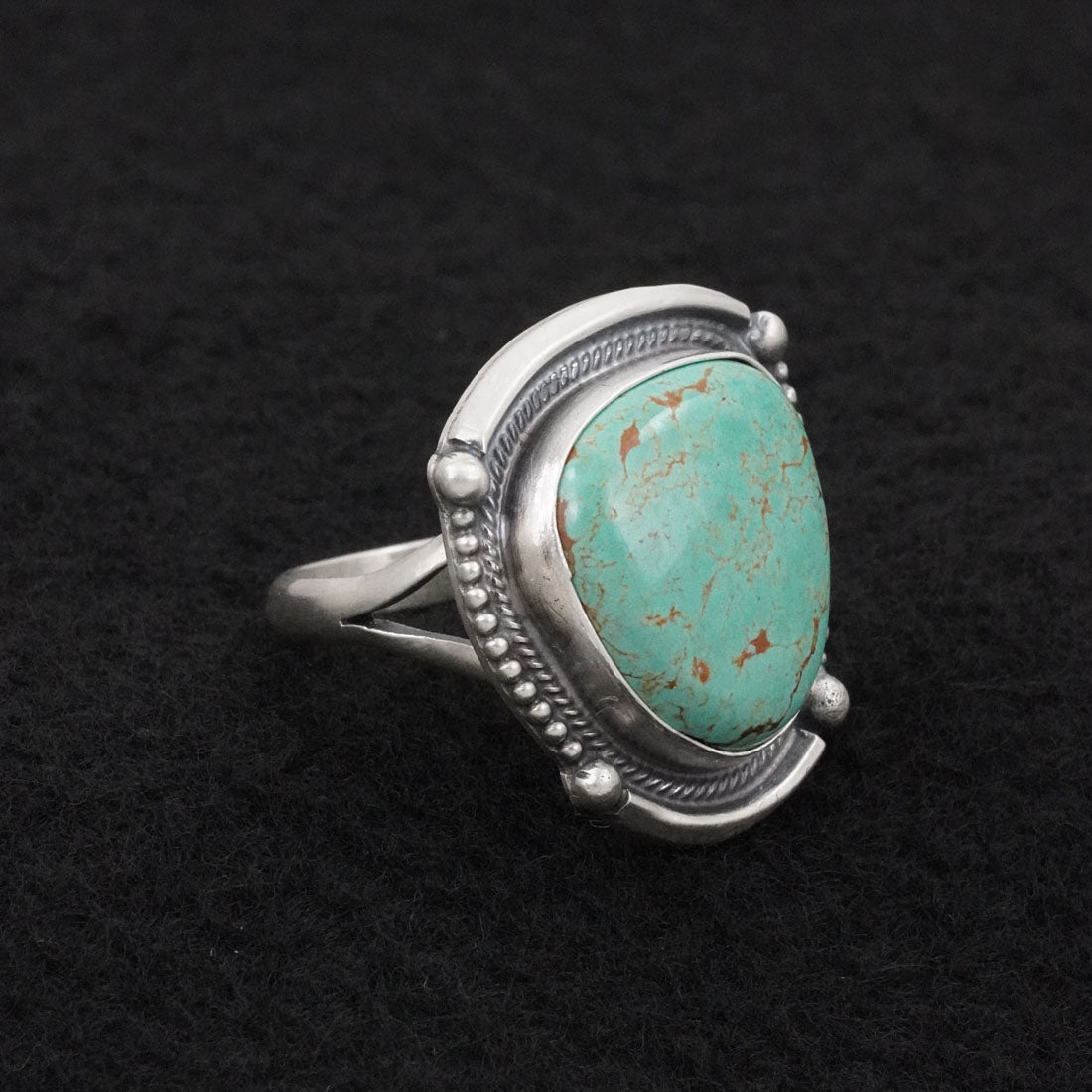 Bobby Johnson Turquoise & Sterling Silver Ring Sz. 10