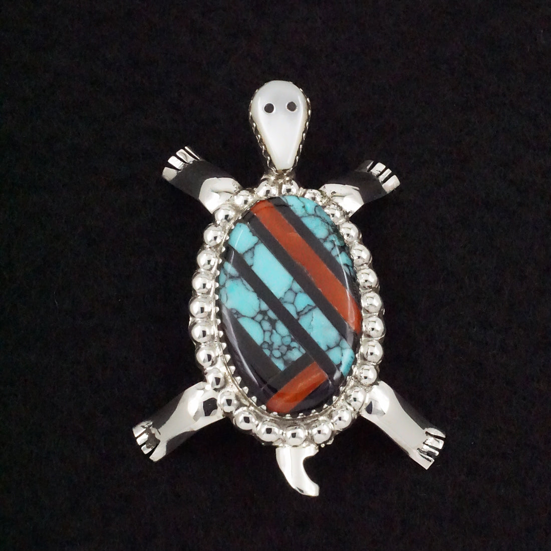 Wayne Haloo Multi-Stone & Sterling Silver Pin/Pendant