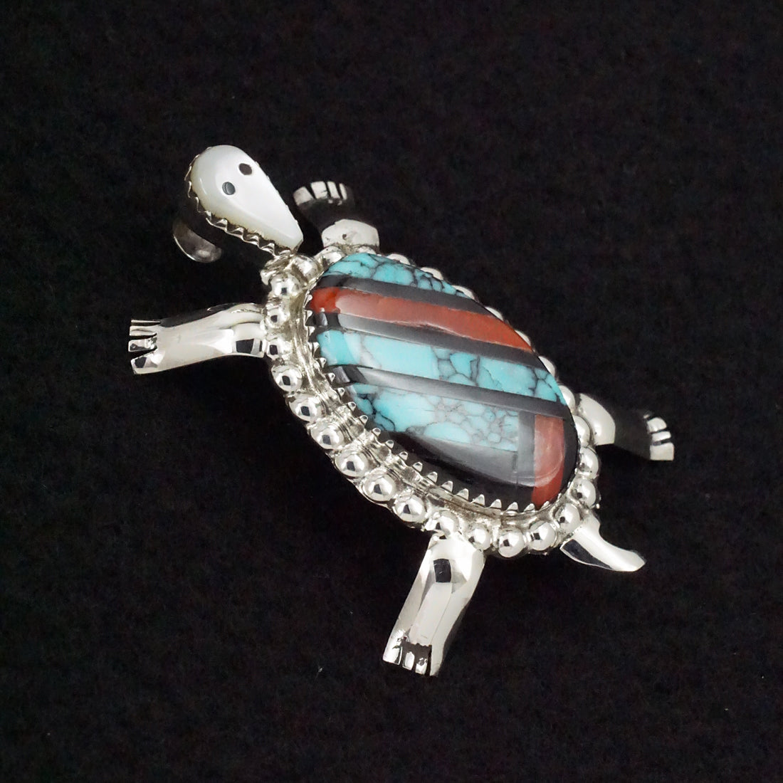 Wayne Haloo Multi-Stone & Sterling Silver Pin/Pendant