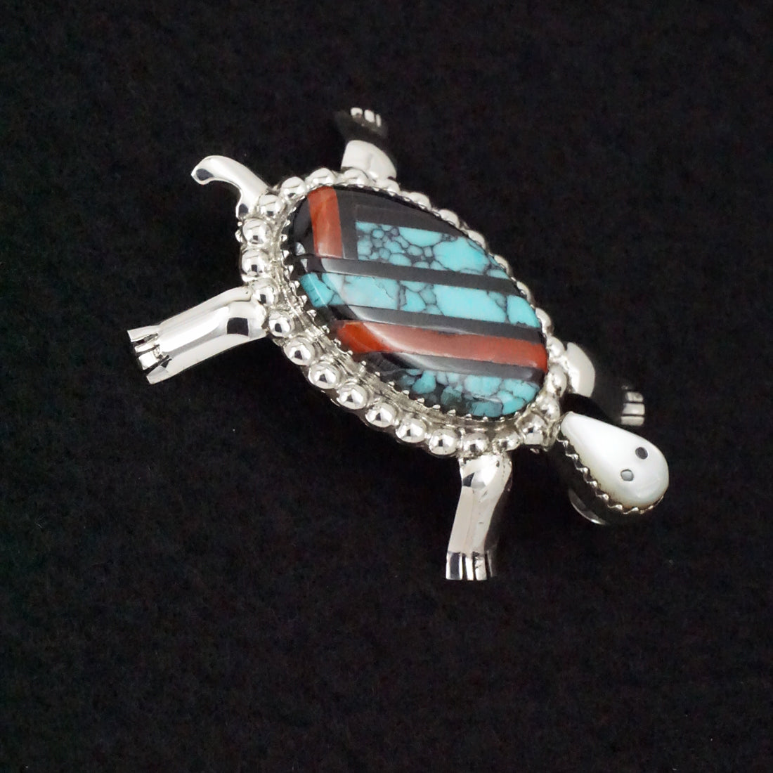 Wayne Haloo Multi-Stone & Sterling Silver Pin/Pendant