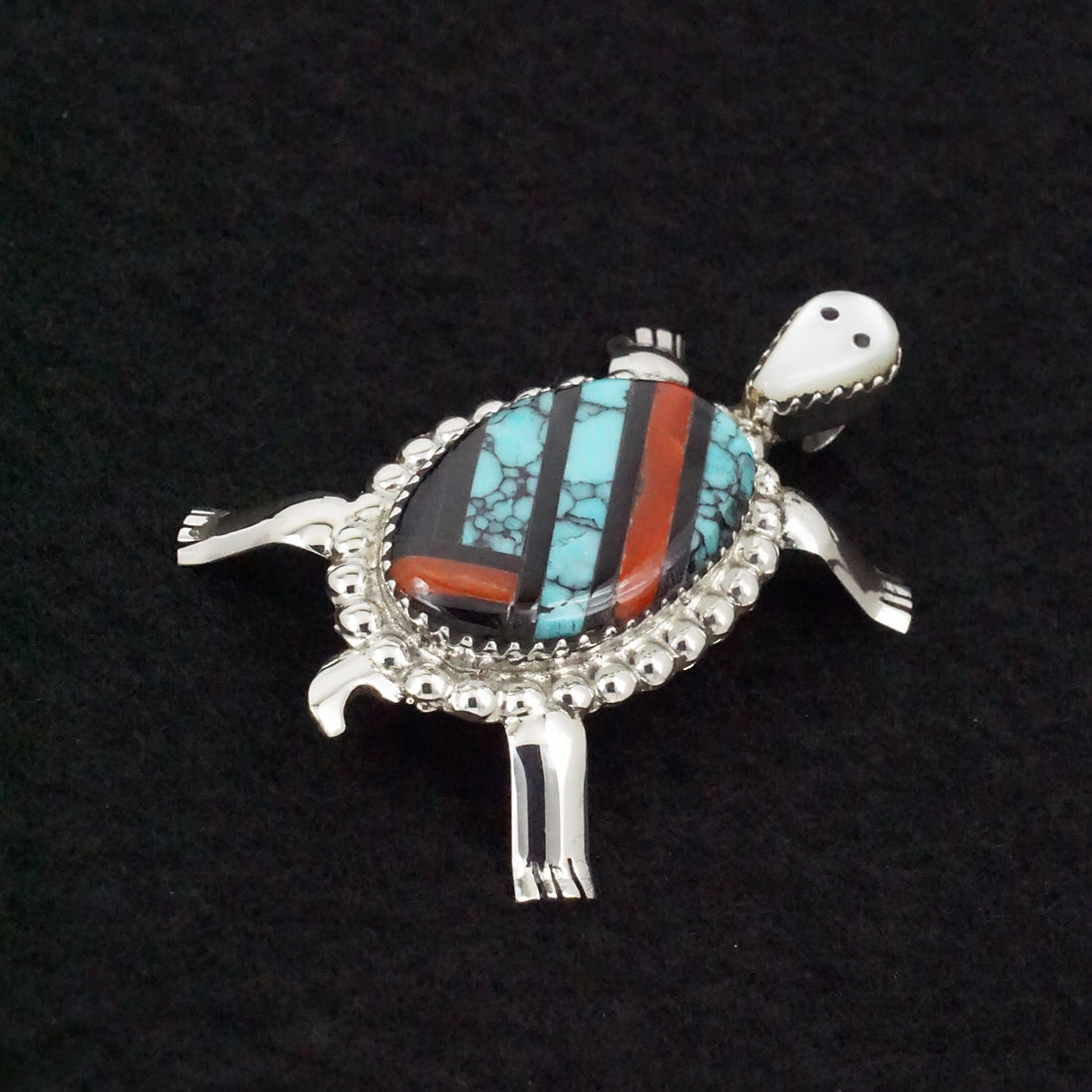 Wayne Haloo Multi-Stone & Sterling Silver Pin/Pendant