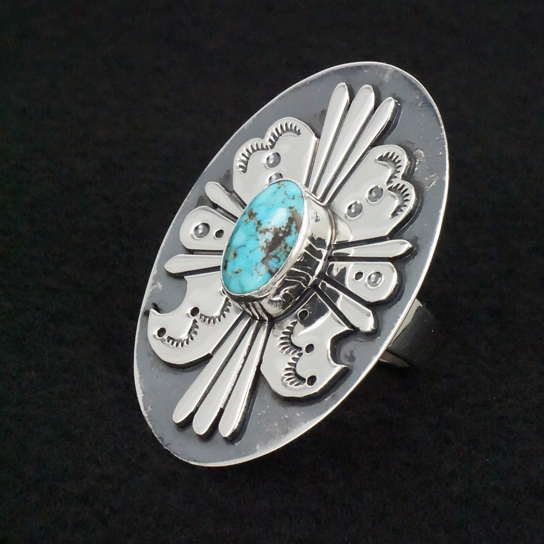 Marita Benally Turquoise & Sterling Silver Ring Size 9