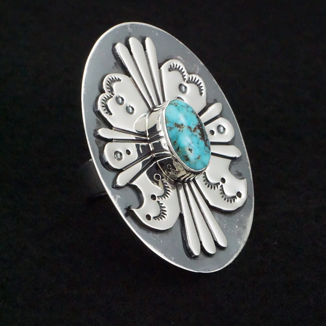 Marita Benally Turquoise & Sterling Silver Ring Size 9